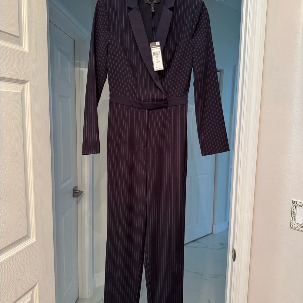 Elegant Navy BCBG MaxAzria Pinstripe Jumpsuit